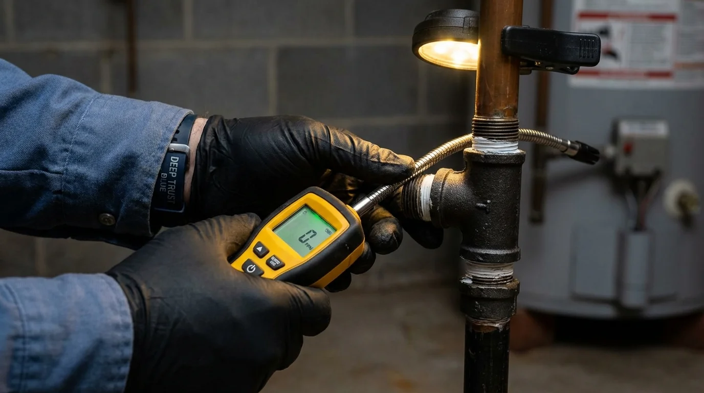 Gas leak detection with electronic sniffer by Johns Plumbing LLC in Odessa